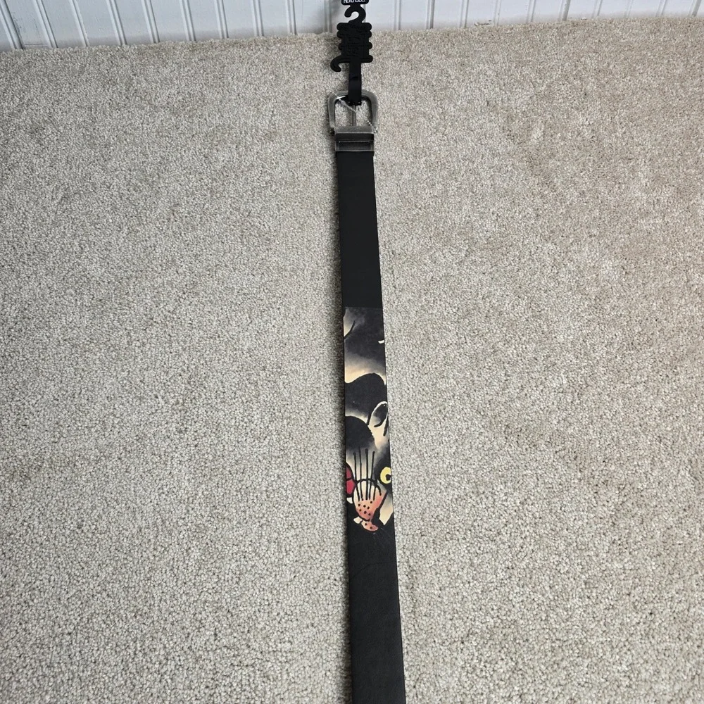 Ed Hardy Mens Reversible Belt Black Grey Tiger Skull Tattoo Art EH-BE16036AQ 40